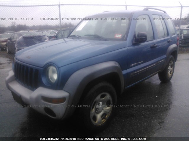 1J4GL48K03W639400 - 2003 JEEP LIBERTY SPORT/FREEDOM BLUE photo 2