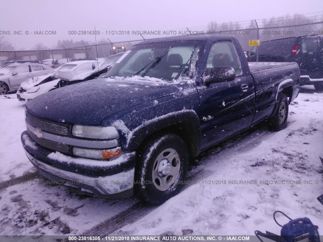 1GCEC14W21Z269132 - 2001 CHEVROLET SILVERADO C1500 BLUE photo 2