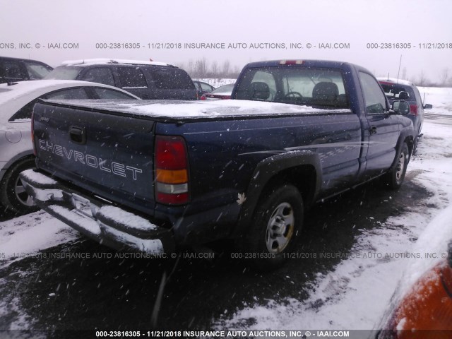 1GCEC14W21Z269132 - 2001 CHEVROLET SILVERADO C1500 BLUE photo 4