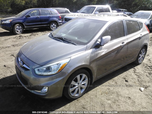 KMHCU5AE1EU146055 - 2014 HYUNDAI ACCENT GLS/SE BROWN photo 2