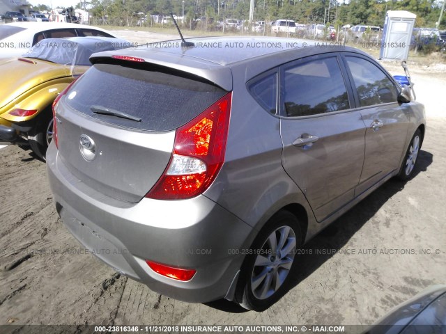 KMHCU5AE1EU146055 - 2014 HYUNDAI ACCENT GLS/SE BROWN photo 4