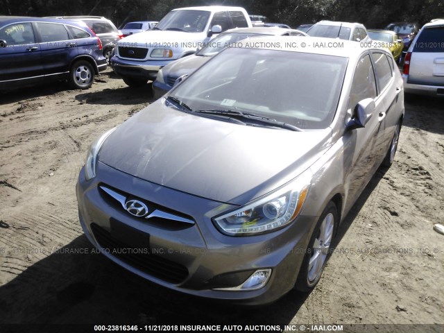 KMHCU5AE1EU146055 - 2014 HYUNDAI ACCENT GLS/SE BROWN photo 6