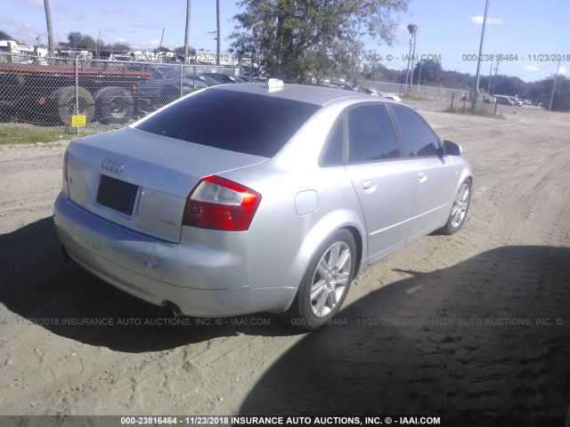 WAULC68E54A218634 - 2004 AUDI A4 1.8T QUATTRO SILVER photo 4