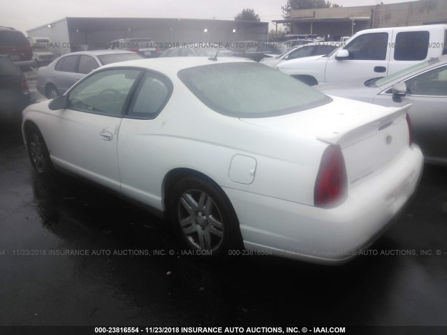 2G1WK151069335021 - 2006 CHEVROLET MONTE CARLO LT WHITE photo 3