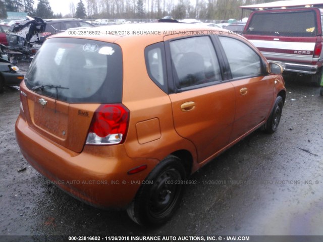 KL1TD66666B517632 - 2006 CHEVROLET AVEO LS ORANGE photo 4