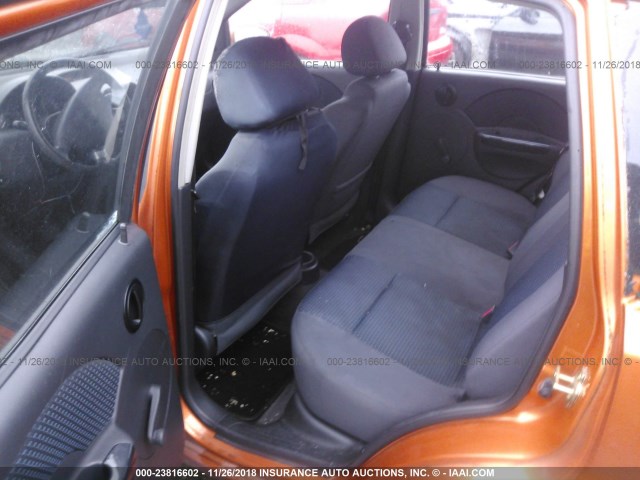KL1TD66666B517632 - 2006 CHEVROLET AVEO LS ORANGE photo 8