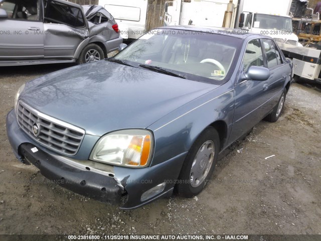 1G6KE54Y6YU199702 - 2000 CADILLAC DEVILLE DHS BLUE photo 2