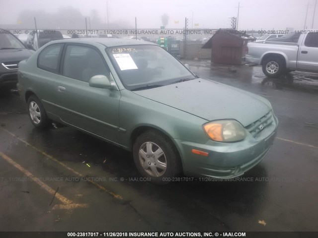 KMHCG35C74U309102 - 2004 HYUNDAI ACCENT GL GREEN photo 1