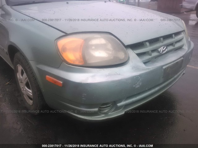 KMHCG35C74U309102 - 2004 HYUNDAI ACCENT GL GREEN photo 6