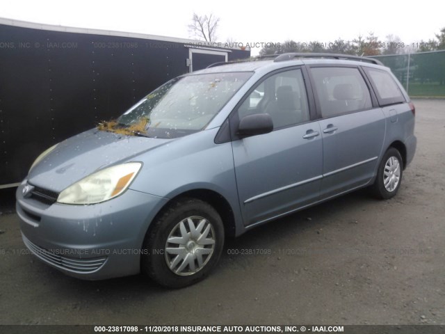 5TDZA23C35S245532 - 2005 TOYOTA SIENNA CE/LE Light Blue photo 2