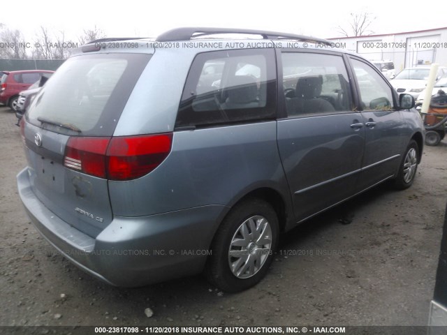 5TDZA23C35S245532 - 2005 TOYOTA SIENNA CE/LE Light Blue photo 4