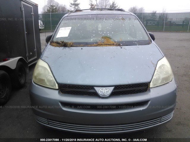 5TDZA23C35S245532 - 2005 TOYOTA SIENNA CE/LE Light Blue photo 6