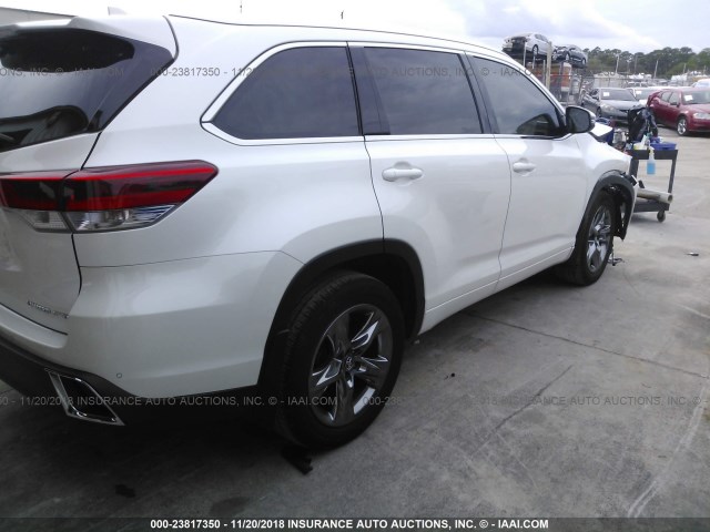 5TDDZRFH3HS449013 - 2017 TOYOTA HIGHLANDER LIMITED/LTD PLATINUM WHITE photo 4