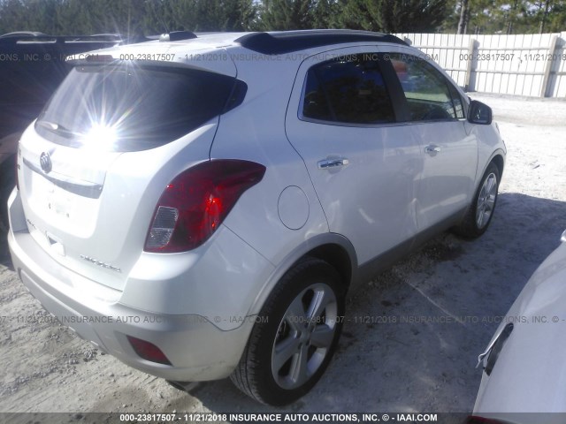 KL4CJBSBXFB202288 - 2015 BUICK ENCORE CONVENIENCE WHITE photo 4