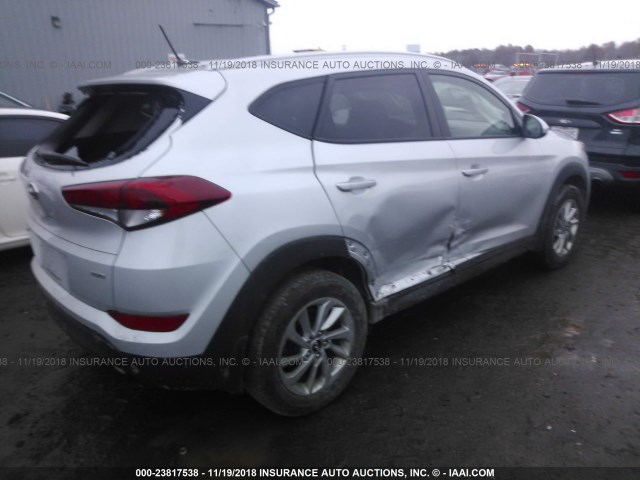 KM8J3CA48GU211413 - 2016 HYUNDAI TUCSON LIMITED/SPORT AND ECO/SE SILVER photo 4