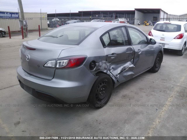 JM1BL1UF6B1383086 - 2011 MAZDA 3 I SILVER photo 4