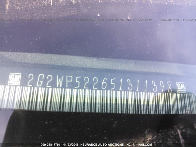 2G2WP522651311398 - 2005 PONTIAC GRAND PRIX წითელი ფოტო 9