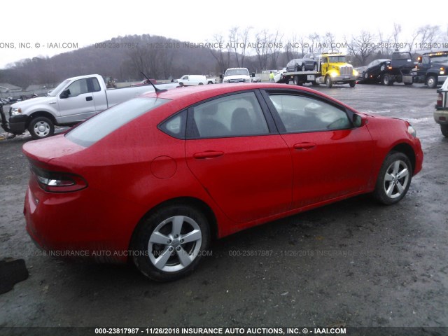 1C3CDFBAXGD660323 - 2016 DODGE DART SXT RED photo 4