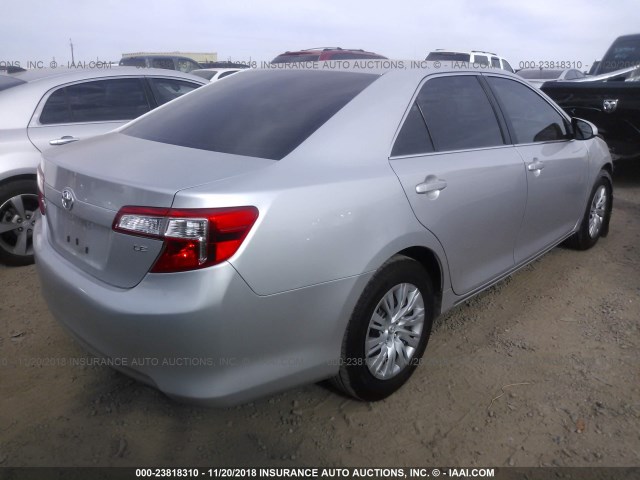 4T4BF1FK5CR179124 - 2012 TOYOTA CAMRY SE/LE/XLE SILVER photo 4