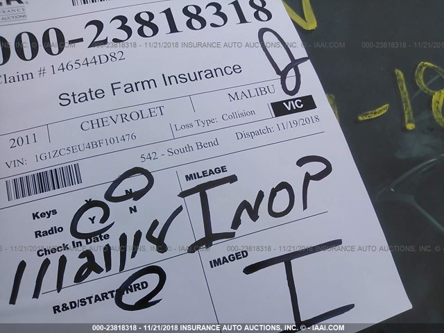 1G1ZC5EU4BF101476 - 2011 CHEVROLET MALIBU 1LT TAN photo 7