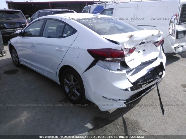 5NPD84LF4JH365853 - 2018 HYUNDAI ELANTRA SEL/VALUE/LIMITED WHITE photo 3