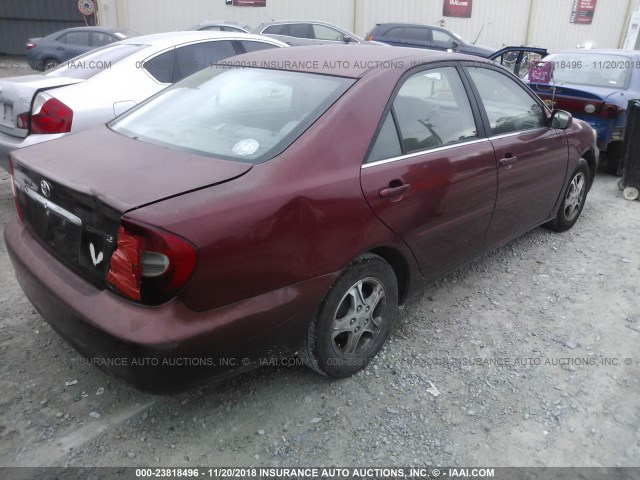 4T1BE32K13U132428 - 2003 TOYOTA CAMRY LE/XLE/SE MAROON photo 4