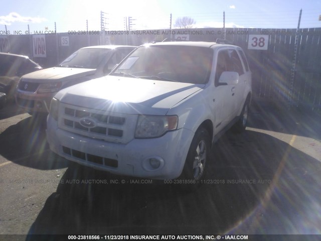 1FMCU94188KA62492 - 2008 FORD ESCAPE LIMITED WHITE photo 2