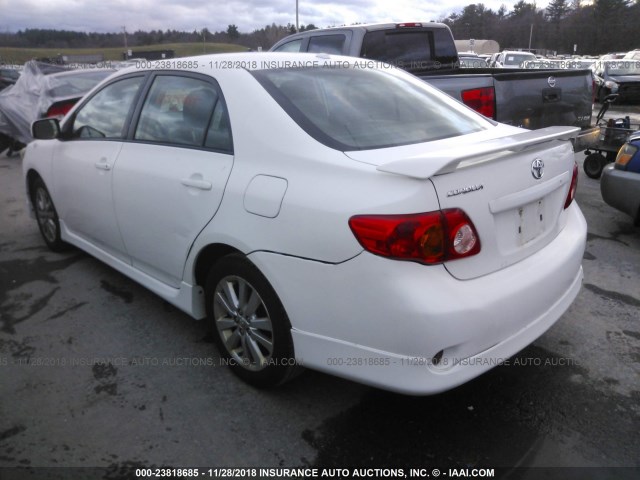 2T1BU40E19C102880 - 2009 TOYOTA COROLLA S/LE/XLE WHITE photo 3