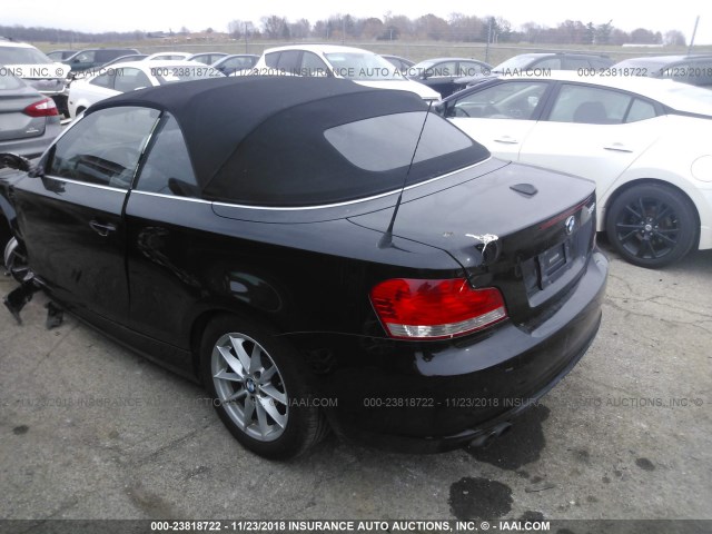 WBAUL7C52BVM79839 - 2011 BMW 128 I BLACK photo 3