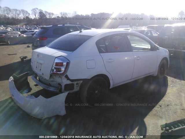 3N1AB61E68L678457 - 2008 NISSAN SENTRA 2.0/2.0S/2.0SL WHITE photo 4