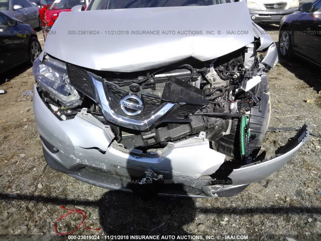 5N1AT2MV2GC799040 - 2016 NISSAN ROGUE S/SL/SV SILVER photo 6