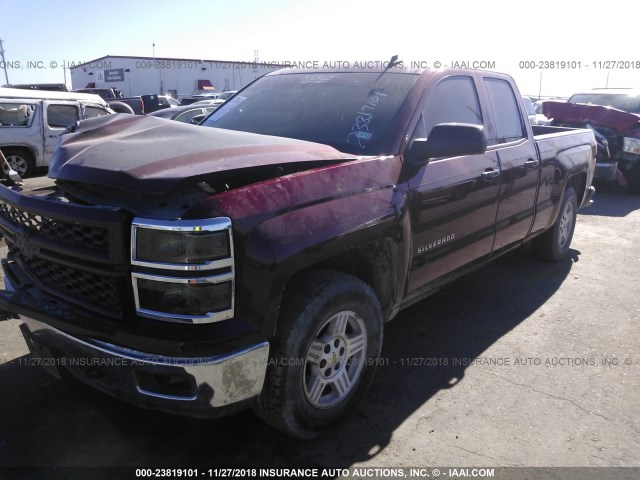 1GCVKREC9EZ381907 - 2014 CHEVROLET SILVERADO K1500 LT MAROON photo 2