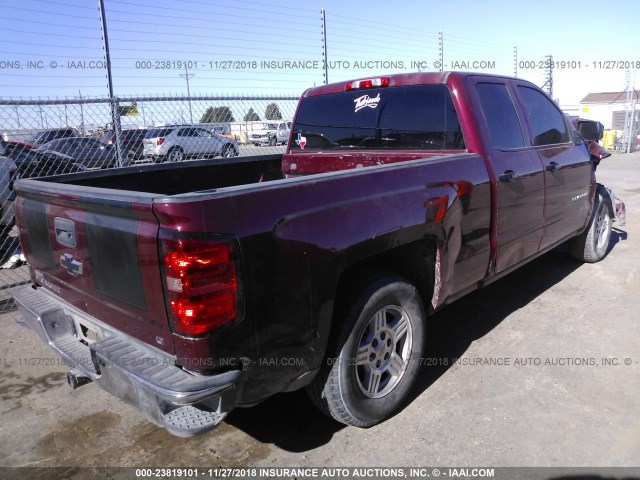 1GCVKREC9EZ381907 - 2014 CHEVROLET SILVERADO K1500 LT MAROON photo 4