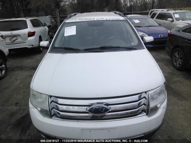 1FMDK02W78GA09869 - 2008 FORD TAURUS X SEL WHITE photo 6