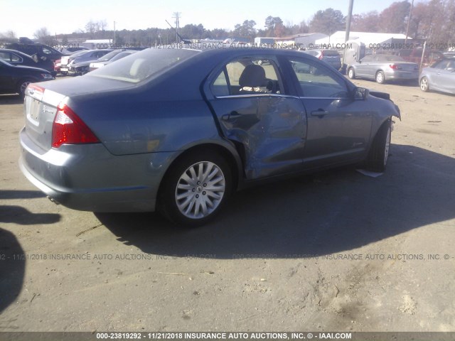 3FADP0L35BR276279 - 2011 FORD FUSION HYBRID BLUE photo 4