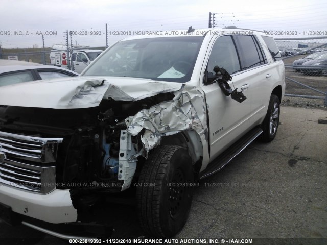 1GNSKCKC5FR222086 - 2015 CHEVROLET TAHOE K1500 LTZ WHITE photo 2