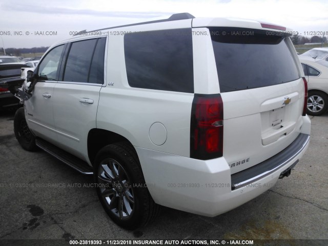 1GNSKCKC5FR222086 - 2015 CHEVROLET TAHOE K1500 LTZ WHITE photo 3