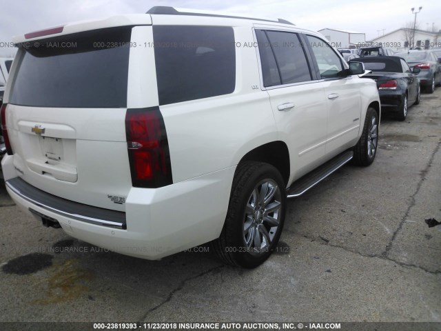 1GNSKCKC5FR222086 - 2015 CHEVROLET TAHOE K1500 LTZ WHITE photo 4