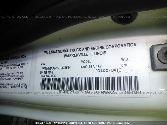 1HTMMAAM17H379554 - 2007 INTERNATIONAL 4300 4300 Unknown photo 9