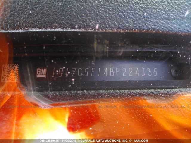 1G1ZC5E14BF224135 - 2011 CHEVROLET MALIBU 1LT ვერცხლისფერი ფოტო 9