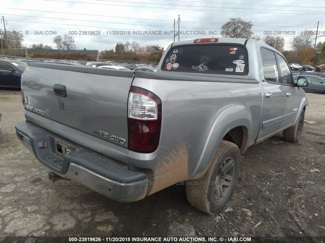 5TBDT44145S471133 - 2005 TOYOTA TUNDRA DOUBLE CAB SR5 GRAY photo 4