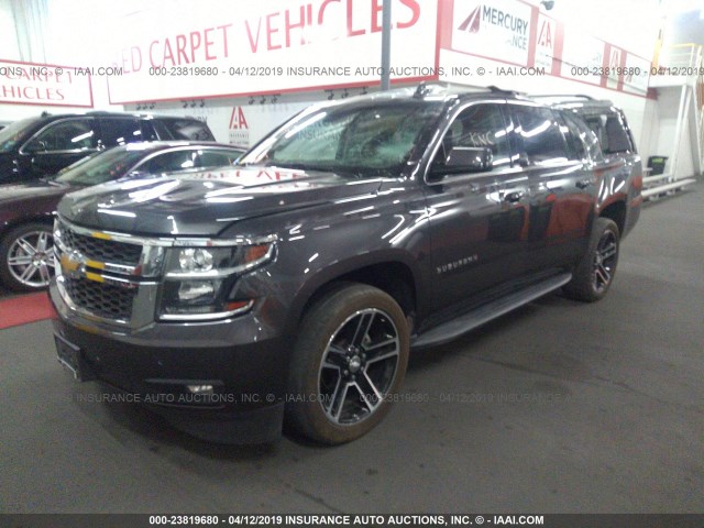 1GNSCHKC4HR246599 - 2017 CHEVROLET SUBURBAN C1500 LT GRAY photo 2