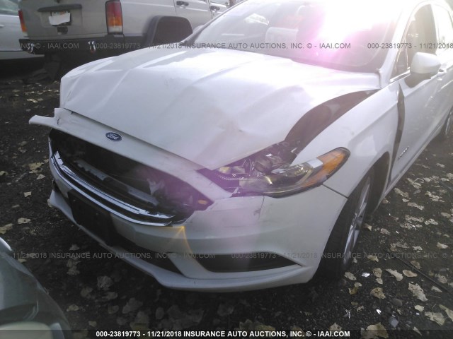 3FA6P0LU3HR295309 - 2017 FORD FUSION SE HYBRID WHITE photo 6