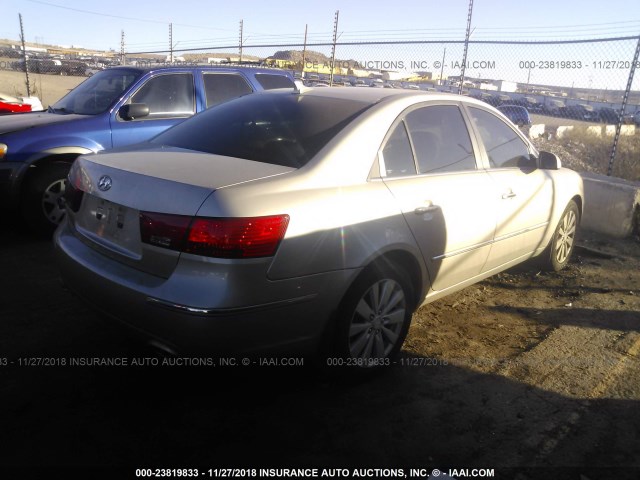 5NPEU46F19H451757 - 2009 HYUNDAI SONATA SE/LIMITED TAN photo 4