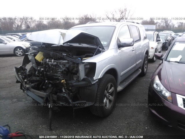 5N1AA0ND0BN604811 - 2011 NISSAN ARMADA SV/SL/PLATINUM SILVER photo 2