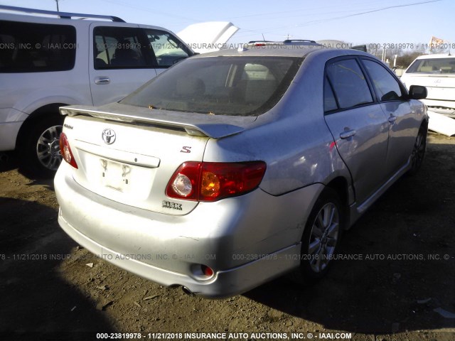 1NXBU40EX9Z064497 - 2009 TOYOTA COROLLA S/LE/XLE SILVER photo 4