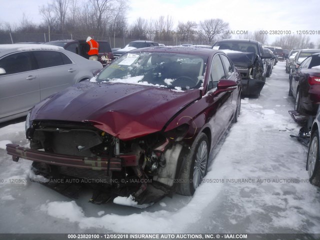 3FA6P0K90GR334031 - 2016 FORD FUSION TITANIUM RED photo 2