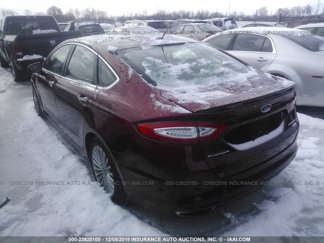 3FA6P0K90GR334031 - 2016 FORD FUSION TITANIUM RED photo 3