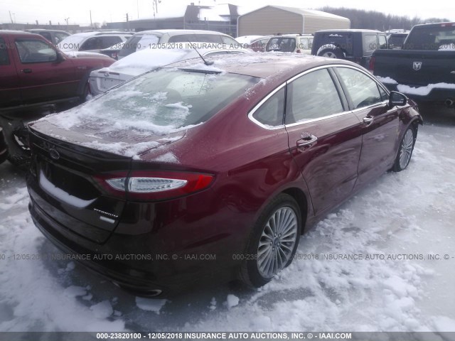 3FA6P0K90GR334031 - 2016 FORD FUSION TITANIUM RED photo 4