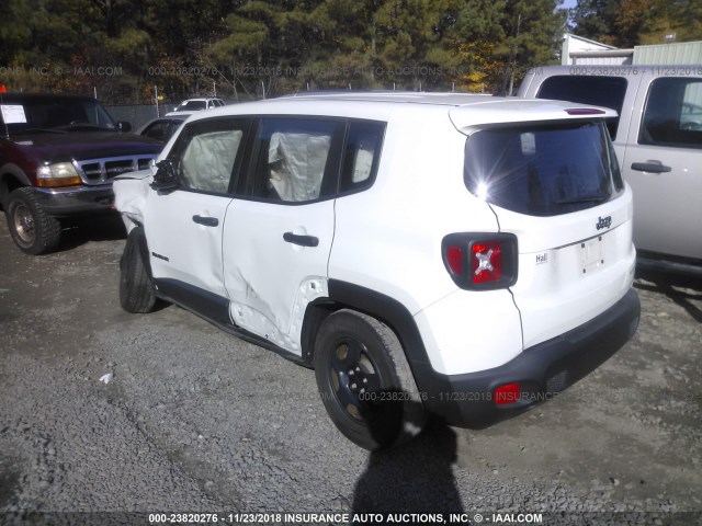 ZACCJAAT0FPB58096 - 2015 JEEP RENEGADE SPORT WHITE photo 3